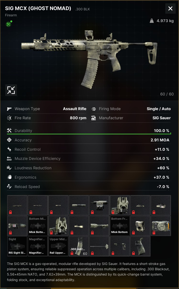 SIG MCX Ghost Nomad